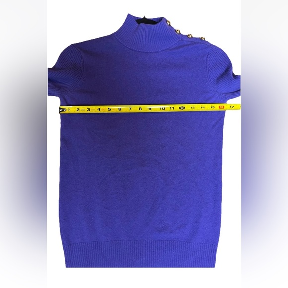 Tory Burch Vibrant Purple Button-Shoulder Sweater - Picture 12 of 12